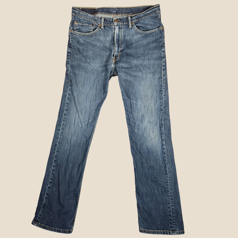 Levi's 505 Regular Fit Jeans Mens 34x32 Blue Good Medium Wash Straight Leg Denim